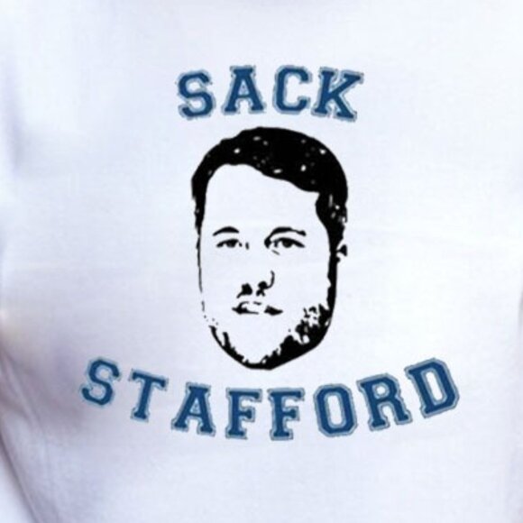 Jeff Riger Sack Stafford Funny Detroit Lions Fan Shirt 99 - Picture 2 of 5